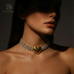 Golden Heart Luxe Rhinestone Choker