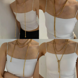 PVD Gold Long Chain Stainless Steel Necklace