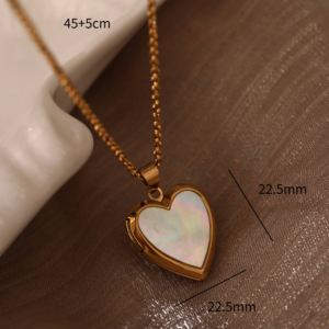 Golden Heart Photo Locket Chain