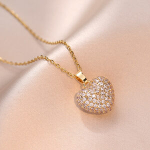 Heart Shape Gold-Plated Pendant Necklace